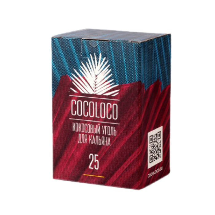 Уголь для кальяна кокосовый COCOLOCO 25мм,1 уп 1kg
